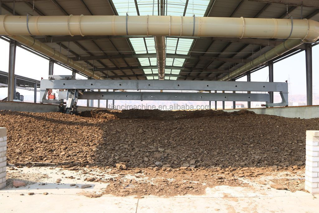 Fermentation des déchets organiques de grande capacité Équipement de compostage Roue de type compost tourner